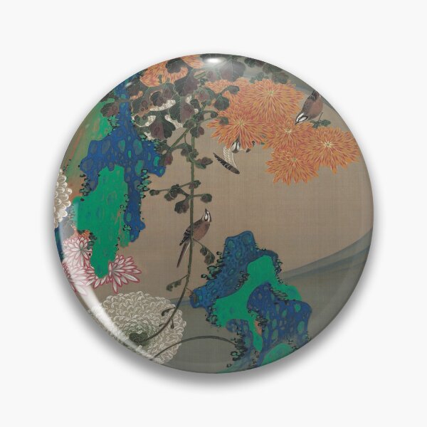 Item preview, chrysanthemums by a stream with rocks - origial art photo (small size) designed and sold by EmeraldeaArt.