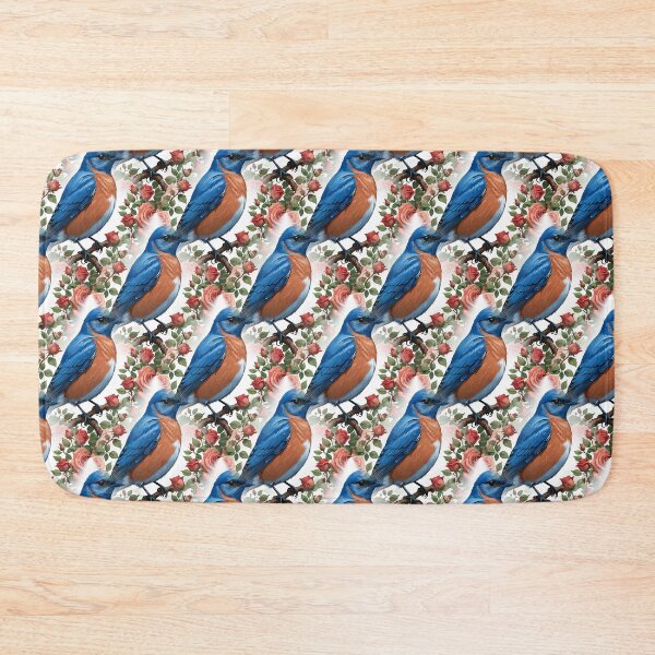 Item preview, An Eastern Bluebird Surrounded By New York Roses designed and sold by taiche.