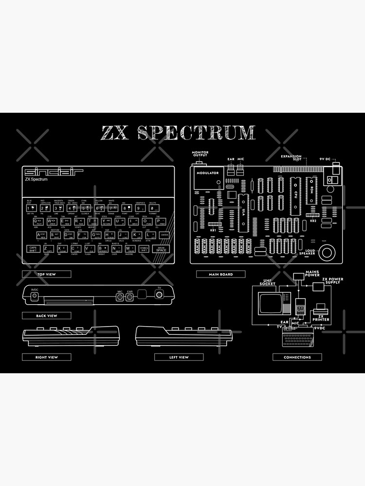 ZX Spectrum (White Stencil-No Background)