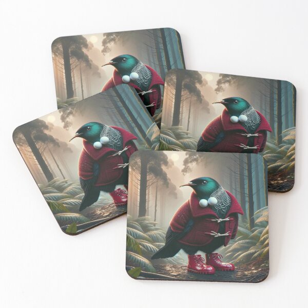 Item preview, Kiwi Bird wearing Red Duffle Coat and Red Boots designed and sold by Traci Coxhead.