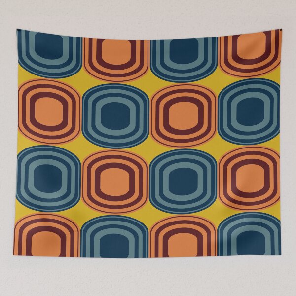 Item preview, retro geometric 1970's style pattern designed and sold by pauloneill-art.