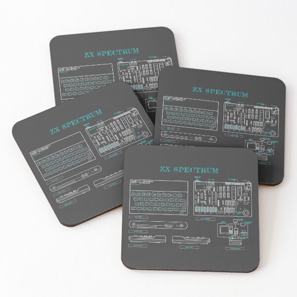Item preview, ZX Spectrum (Grey and Turquoise Blueprint) designed and sold by BGALAXY.