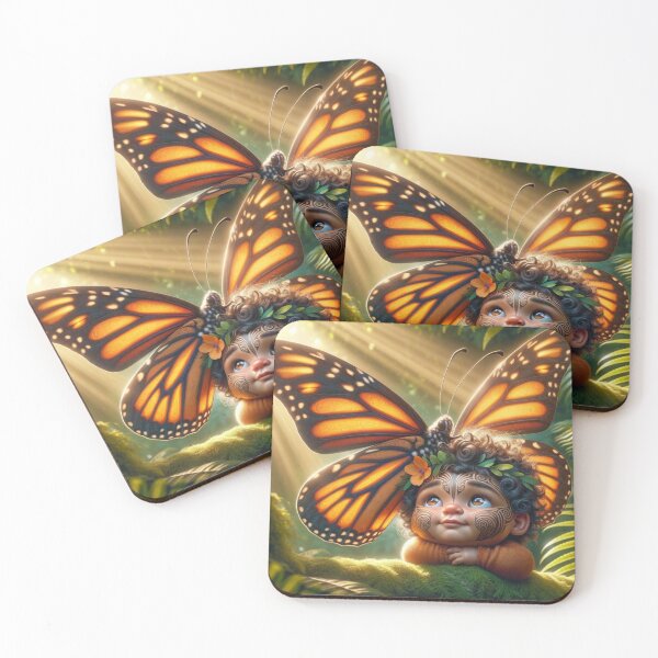 Item preview, Maori Child with Great Monarch Butterfly designed and sold by Traci Coxhead.