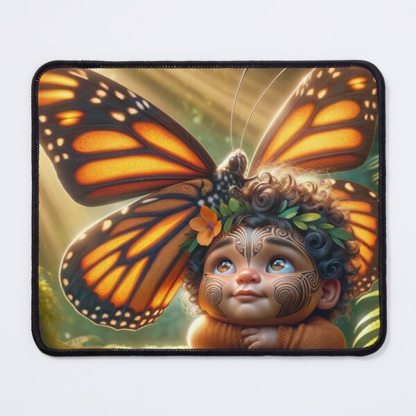 Item preview, Maori Child with Great Monarch Butterfly designed and sold by Traci Coxhead.