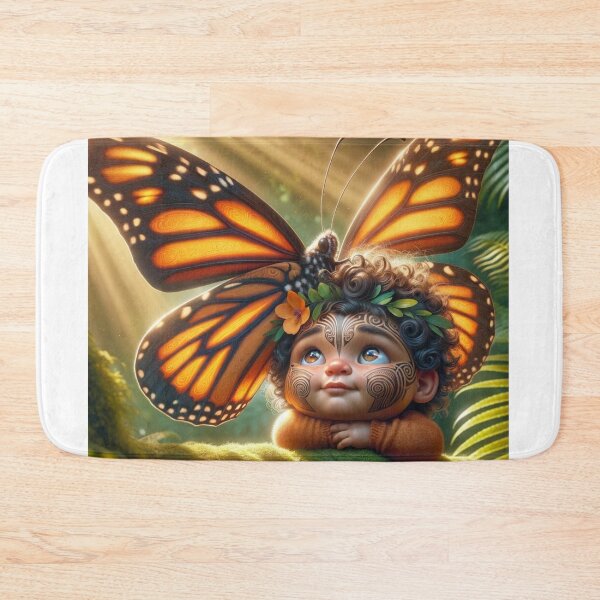 Item preview, Maori Child with Great Monarch Butterfly designed and sold by Traci Coxhead.
