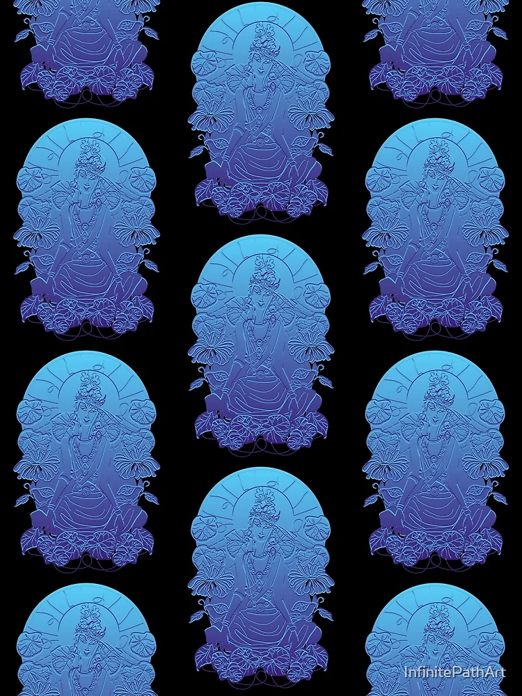 Thumbnail 3 of 3, Scarf, blue designed and sold by InfinitePathArt.
