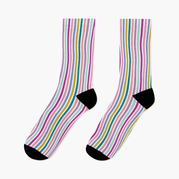 Item preview, Retro Modern Cute Candy Cane Multi-coloured Vertical Stripes on White Background designed and sold by scome.