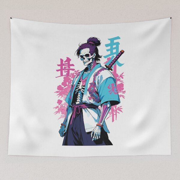 Item preview, Oni Skeleton Samurai Vaporwave Aesthetic designed and sold by LuminOrb.