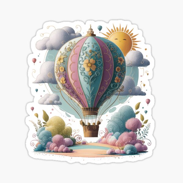 Item preview, Hot Air Balloon in Dreamy Sky designed and sold by behnay.