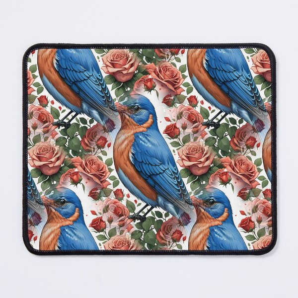 Item preview, An Eastern Bluebird Surrounded By New York Roses Pattern 2 designed and sold by taiche.