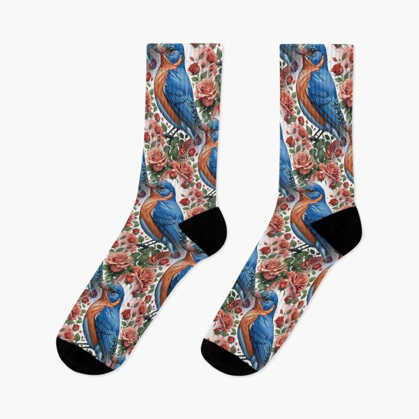 Item preview, An Eastern Bluebird Surrounded By New York Roses Pattern 2 designed and sold by taiche.
