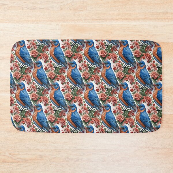 Item preview, An Eastern Bluebird Surrounded By New York Roses Pattern 2 designed and sold by taiche.