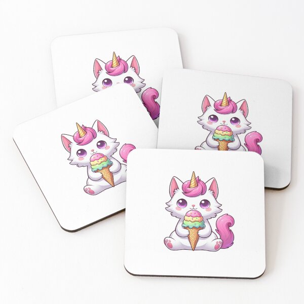 Item preview, cat unicorn eating ice cream designed and sold by jkrphoto.