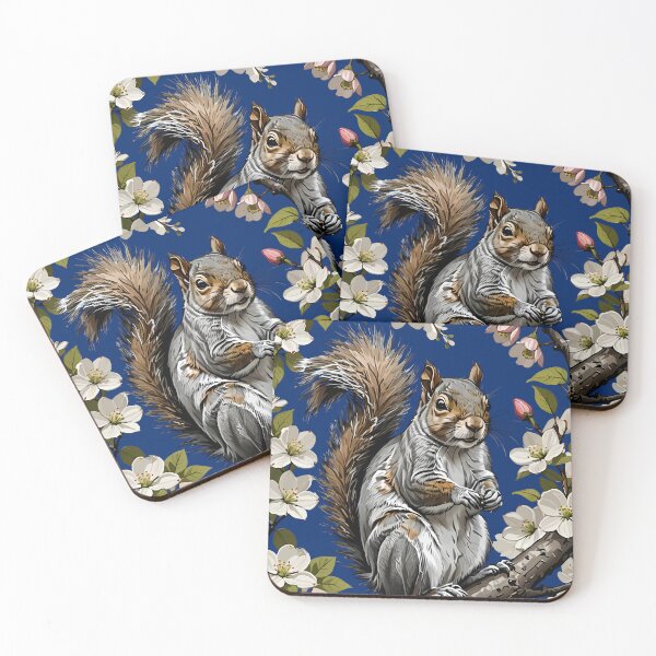 Item preview, An Eastern Gray Squirrel Surrounded By Flowering Dogwood designed and sold by taiche.