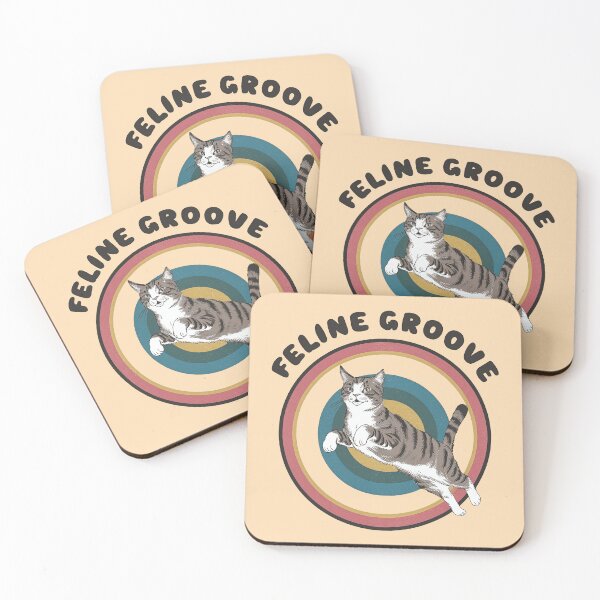 Item preview, Feline Groove Retro Cat Design designed and sold by RuyaFab.