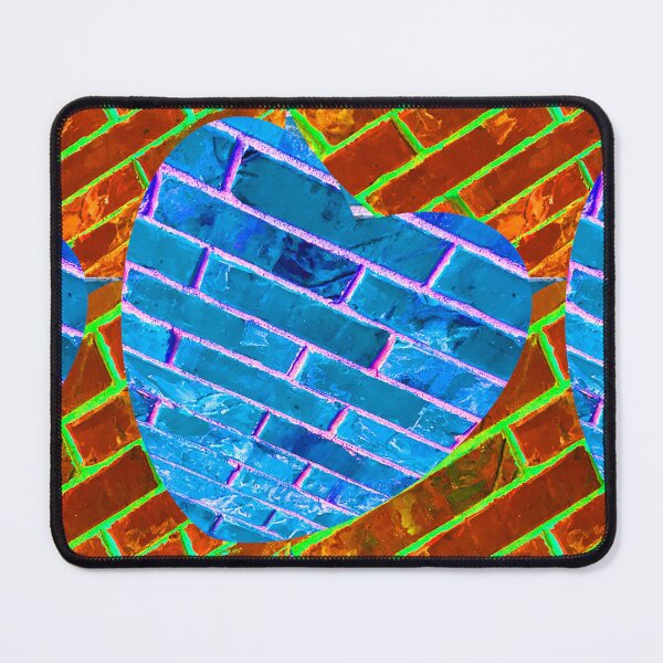 Item preview, Red Blue Brick Wall Photography / Blue Brick Heart Wall Photography designed and sold by Victoria Rose.