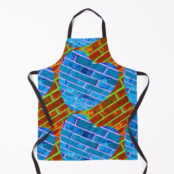 Item preview, Red Blue Brick Wall Photography / Blue Brick Heart Wall Photography designed and sold by Victoria Rose.