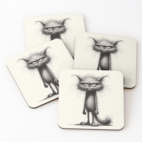 Item preview, Cranky Cat Illustration designed and sold by RuyaFab.