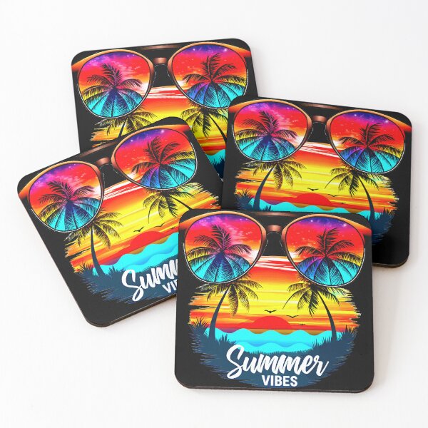 Item preview, Stylish Sunglasses at Sunset: Palm Trees Reflection Art designed and sold by VikArtStudio.