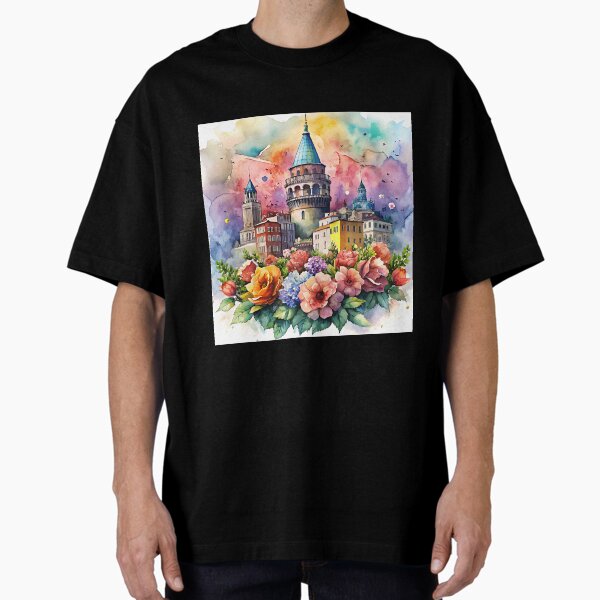 Artikel-Vorschau von istanbul galata turm aquarell blumen hintergrund, designt und verkauft von hobikeyfimartdijital.