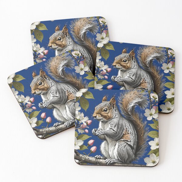 Item preview, Eastern Gray Squirrel Surrounded By Flowering Dogwood designed and sold by taiche.