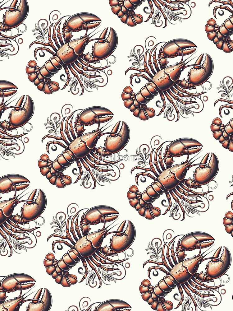 Thumbnail 4 of 4, iPhone Case, Retro Lobster Pattern designed and sold by hellcom.