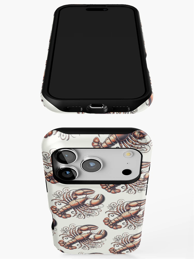 Thumbnail 3 of 4, iPhone Case, Retro Lobster Pattern designed and sold by hellcom.