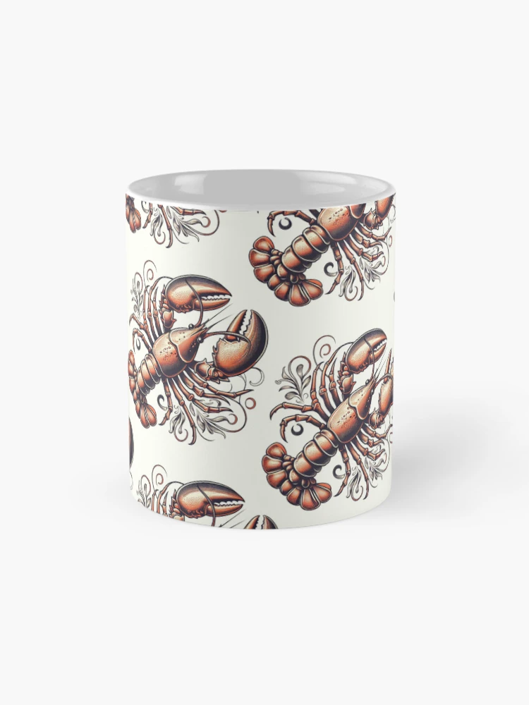 Thumbnail 4 of 6, Coffee Mug, Retro Lobster Pattern designed and sold by hellcom.
