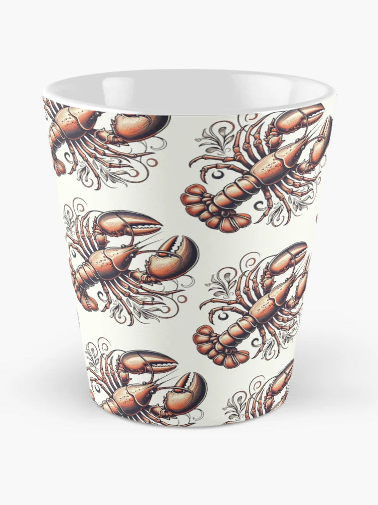 Thumbnail 2 of 4, Coffee Mug, Retro Lobster Pattern designed and sold by hellcom.
