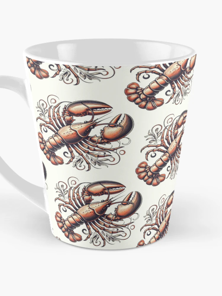 Thumbnail 3 of 4, Coffee Mug, Retro Lobster Pattern designed and sold by hellcom.