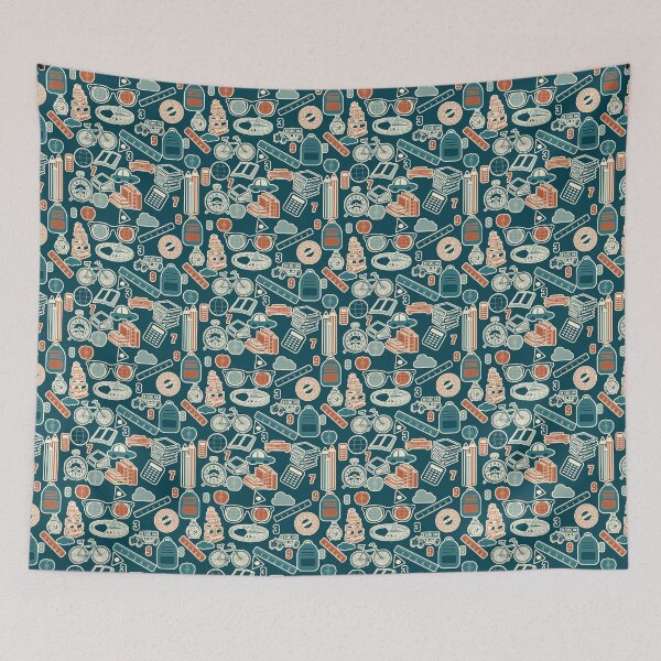 Item preview, Educating the Future! Educational Back To School Pattern on the Dark Blue Green Background designed and sold by IraNiva.