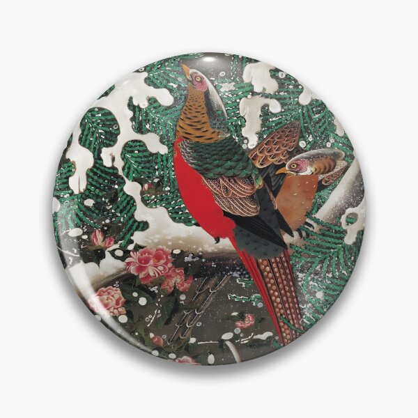 Item preview, Golden Pheasants in Snow by Ito Jakuchu designed and sold by EmeraldeaArt.