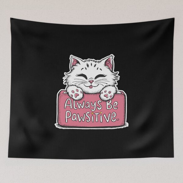 Item preview, Pawsitive Cat positivity kitten motivational feline kawaii inspiring designed and sold by w1ckerman.
