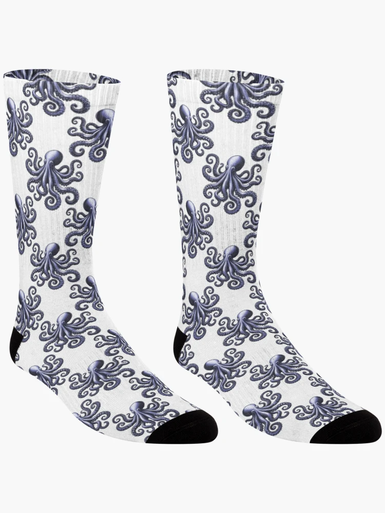 Thumbnail 3 of 5, Socks, Retro Octopus Pattern designed and sold by hellcom.