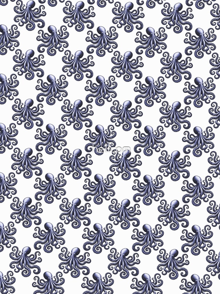 Thumbnail 5 of 5, A-Line Dress, Retro Octopus Pattern designed and sold by hellcom.