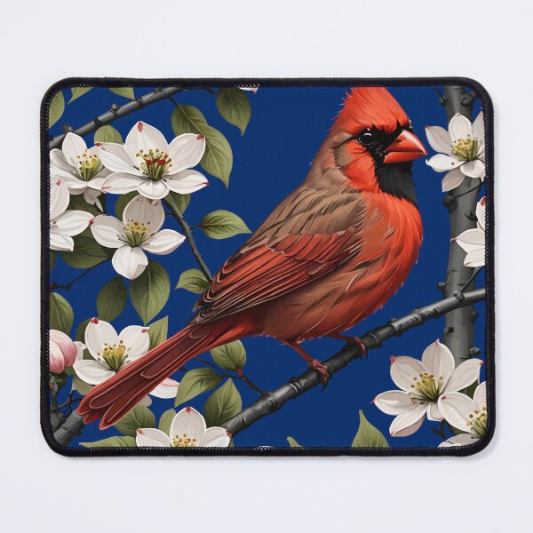 Item preview, Red Cardinal Bird Surrounded By Flowering Dogwood designed and sold by taiche.