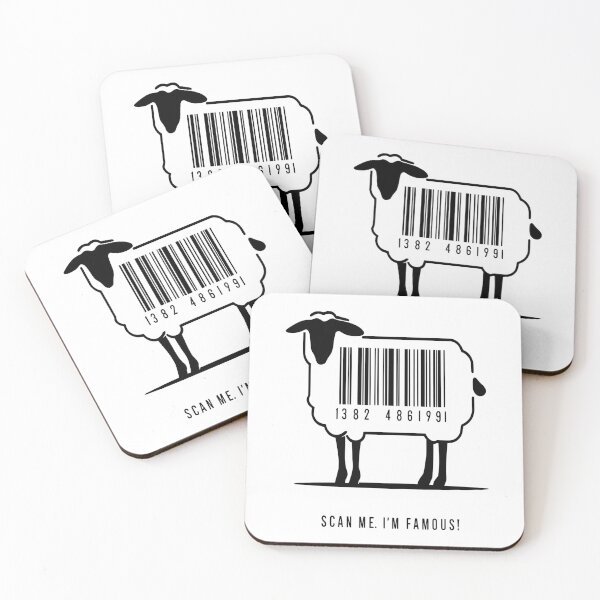 Item preview, Scan This Sheep for a Blast from the Past, sheep in black designed and sold by SplashTastic.