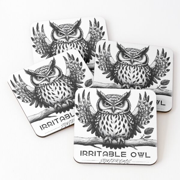 Item preview, Irritable Owl Syndrome Funny Grumpy Owl designed and sold by WildPalette-Art.