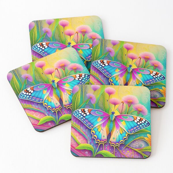 Item preview, Psychedelic Swallowtail Butterfly and Wildflowers designed and sold by Lee Hiller Designs.