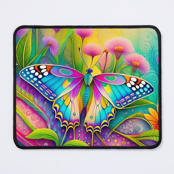 Item preview, Psychedelic Swallowtail Butterfly and Wildflowers designed and sold by Lee Hiller Designs.