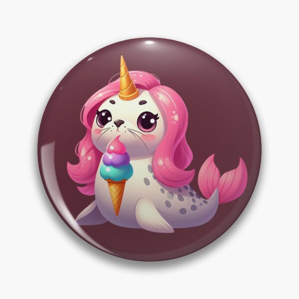 Item preview, seal unicorn eating ice cream designed and sold by jkrphoto.