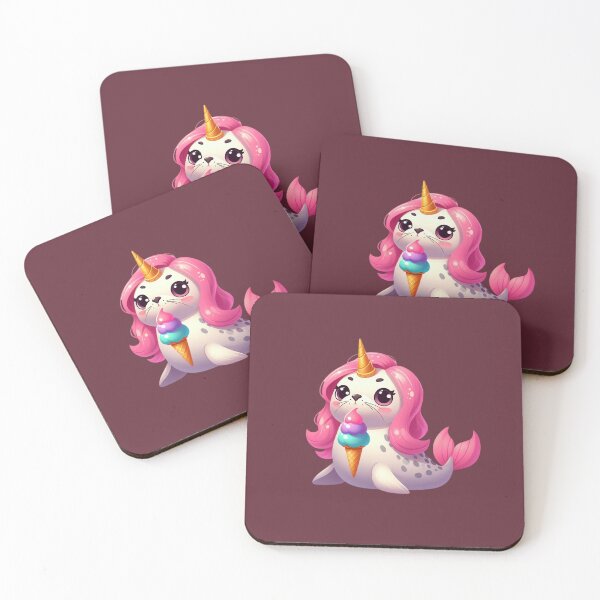 Item preview, seal unicorn eating ice cream designed and sold by jkrphoto.