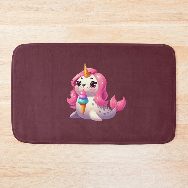 Item preview, seal unicorn eating ice cream designed and sold by jkrphoto.