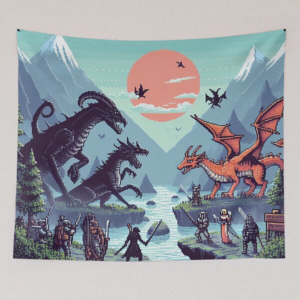Item preview, Skyrim Twin Dragons Vs Red Drgaon designed and sold by Jake-Carter0.