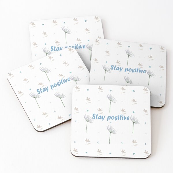 Item preview, Stay positive Blue & white camomile magic little flowers & stars print designed and sold by HandmadeMood.