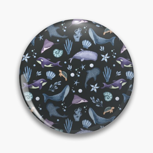 Item preview, Ocean creatures in blue pattern designed and sold by pinkyfish1010.