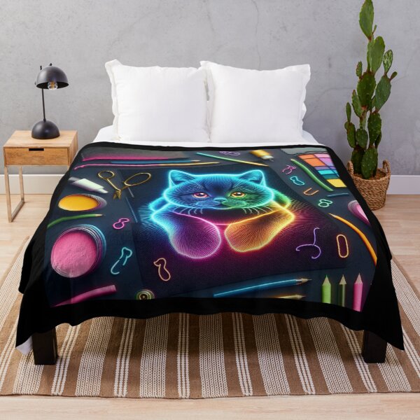 Item preview, Neon Kitty in the Dark #28 Cute Animal Designs designed and sold by Kinyah88.