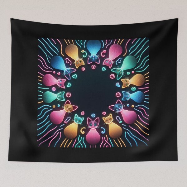 Item preview, Neon Kitty in the Dark #34 Cute Animal Designs designed and sold by Kinyah88.