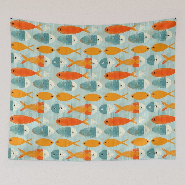 Item preview, Pattern with abstract fish shapes. designed and sold by Dream scape  of Lucy.