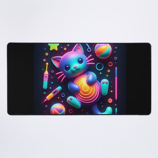 Item preview, Neon Kitty in the Dark #38 Cute Animal Designs designed and sold by Kinyah88.